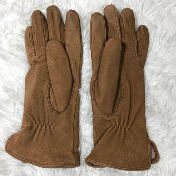 Newport News Genuine Leather Triple Top Seam Camel Gloves - Picture 3 of 9